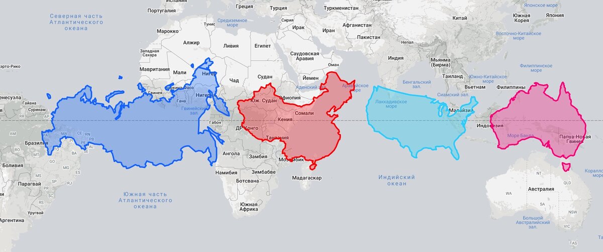 Слева направо: Россия, Китай, США, Австралия.