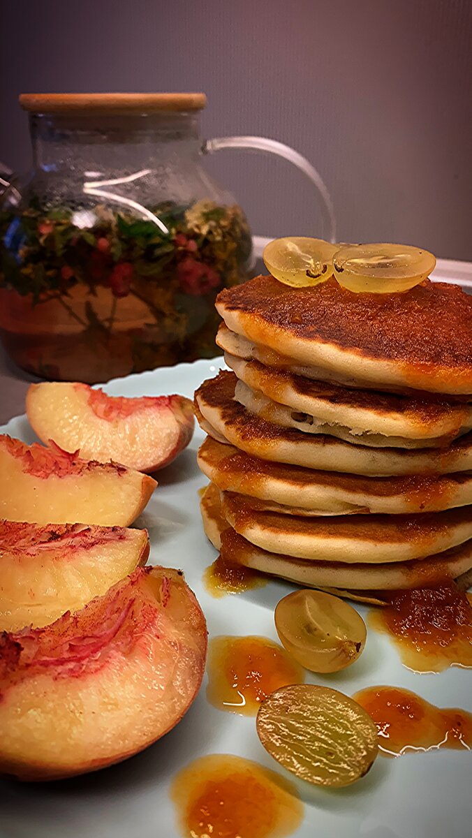 Ароматные панкейки - отличное блюдо для семейного завтрака! 