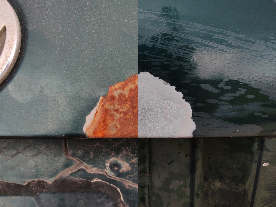 Результат обработки ржавого участка кузова