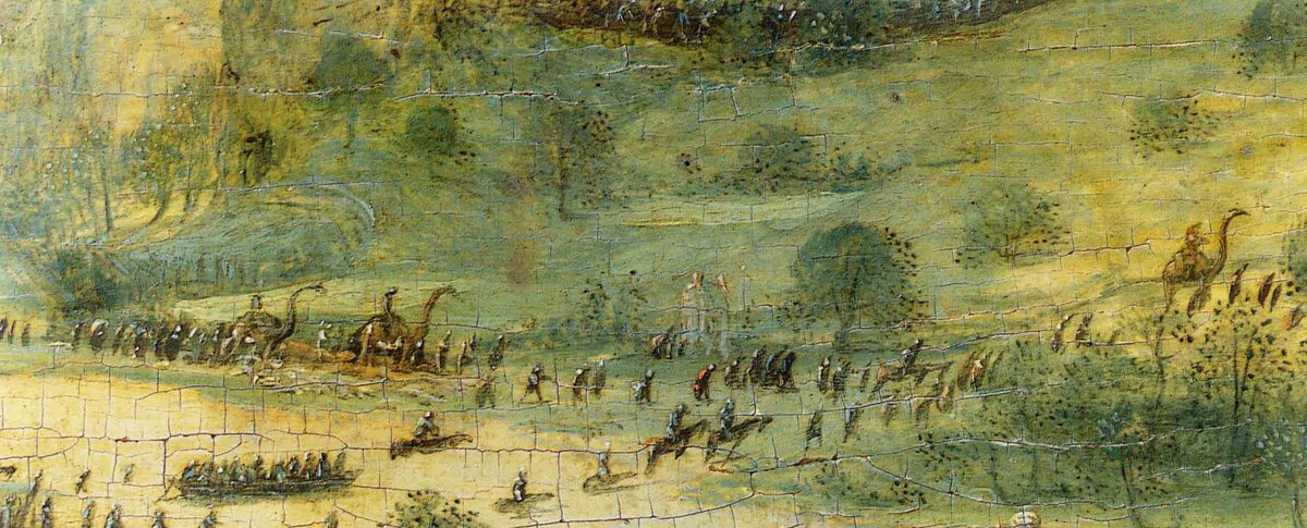 Фрагмент картины "Самоубийство Саула" Брейгеля Старшего.