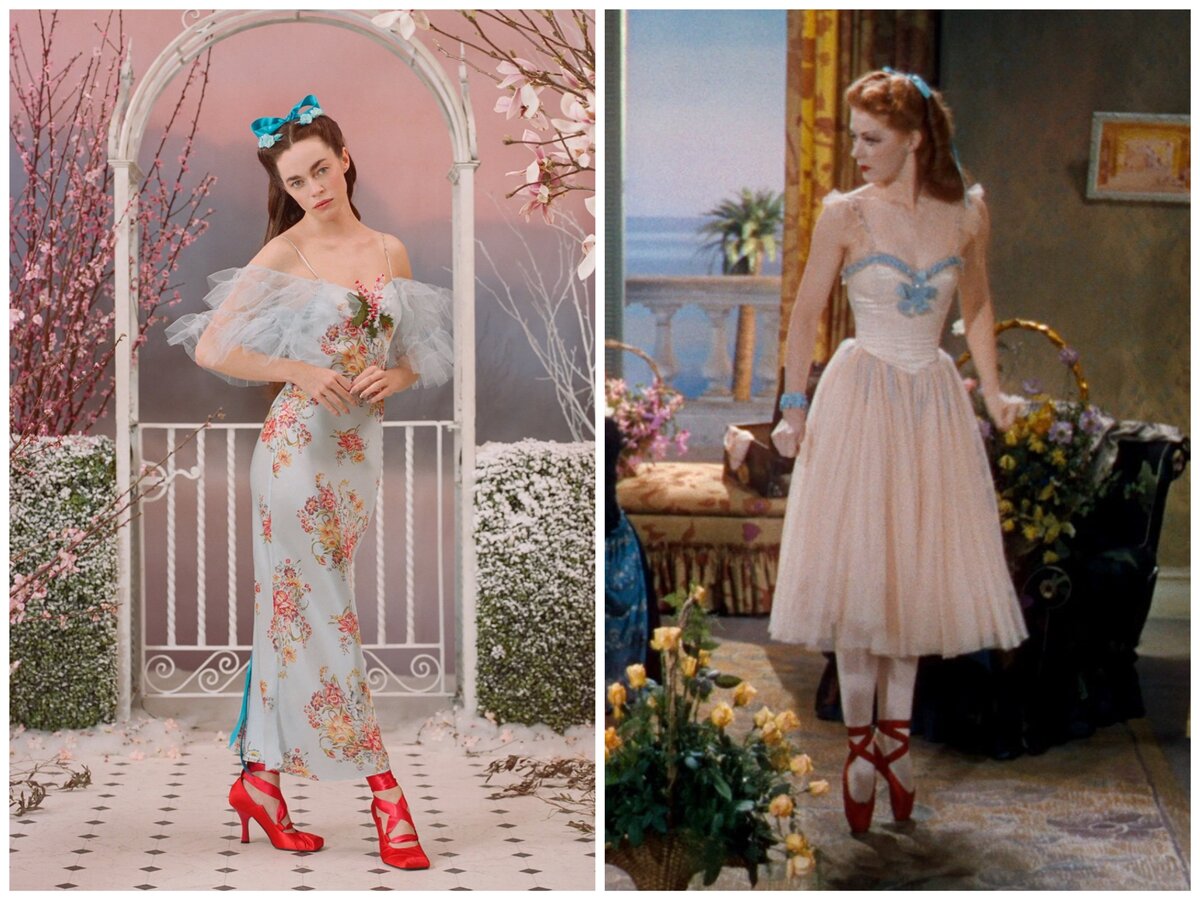 Rodarte FALL 2022 READY-TO-WEAR и кадр из фильма "Красные башмачки"