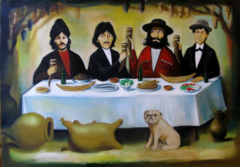 Картина Залико Сулакаури, The Beatles в Грузии и  глазами Пиросмани