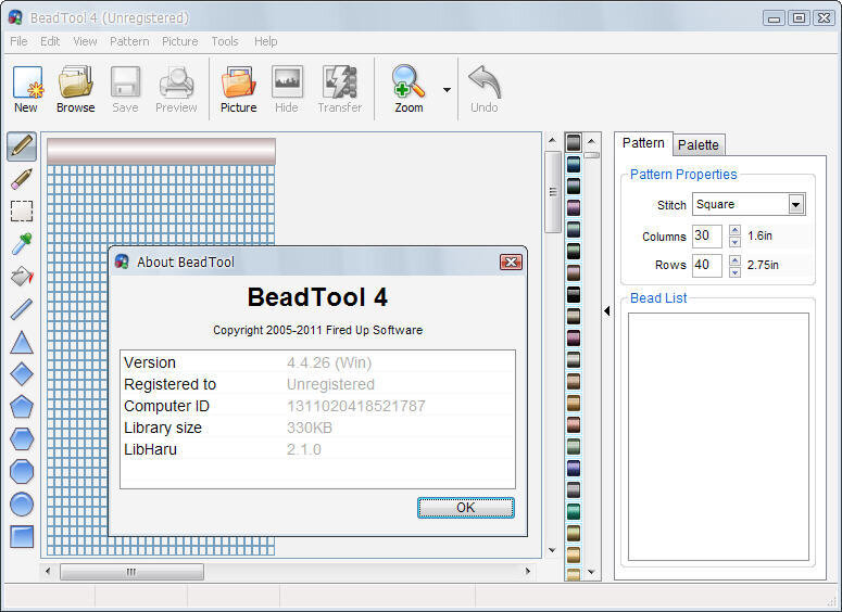 Скриншот из программы BeadTool