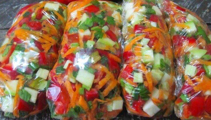 Замороженные овощи на зиму в пакетах