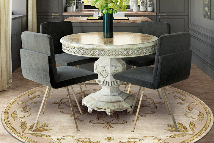 Круглый ковер и стол