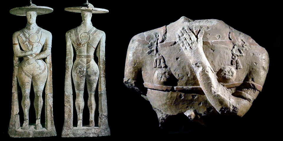 Воин из Капестрано. Античная статуя VI века до н.э. (найдена в 1934 году) изображает  воина племени пиценов. 