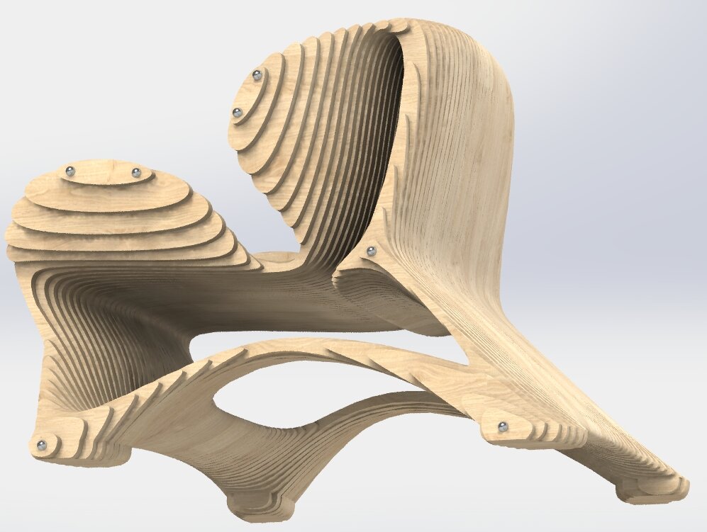 Параметрическое кресло из фанеры чертежи