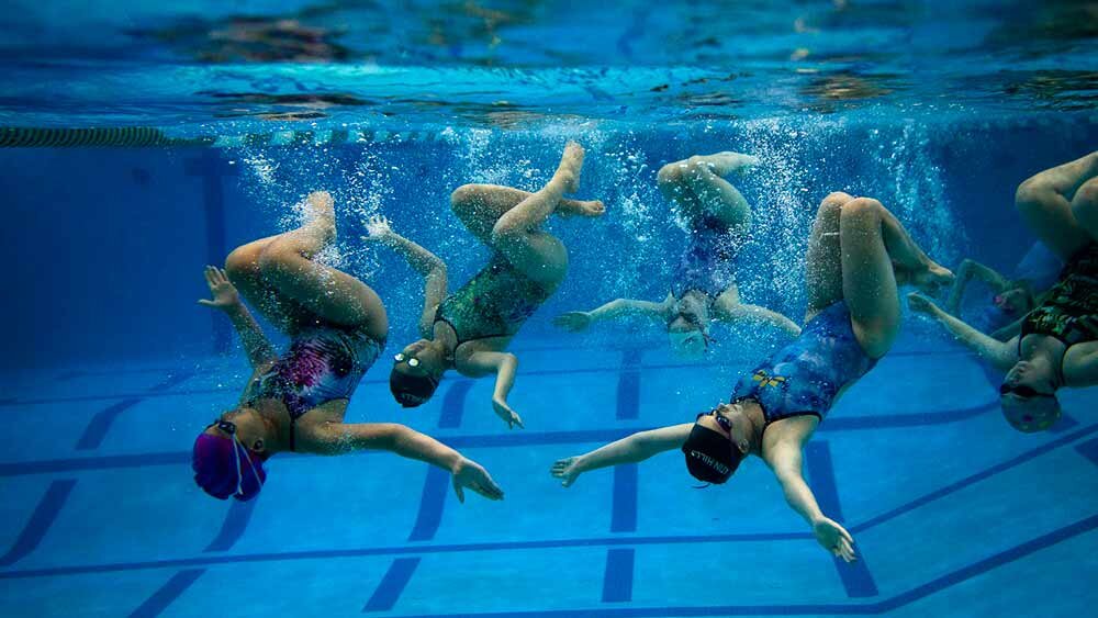 Синхронное плавание под водой съемка