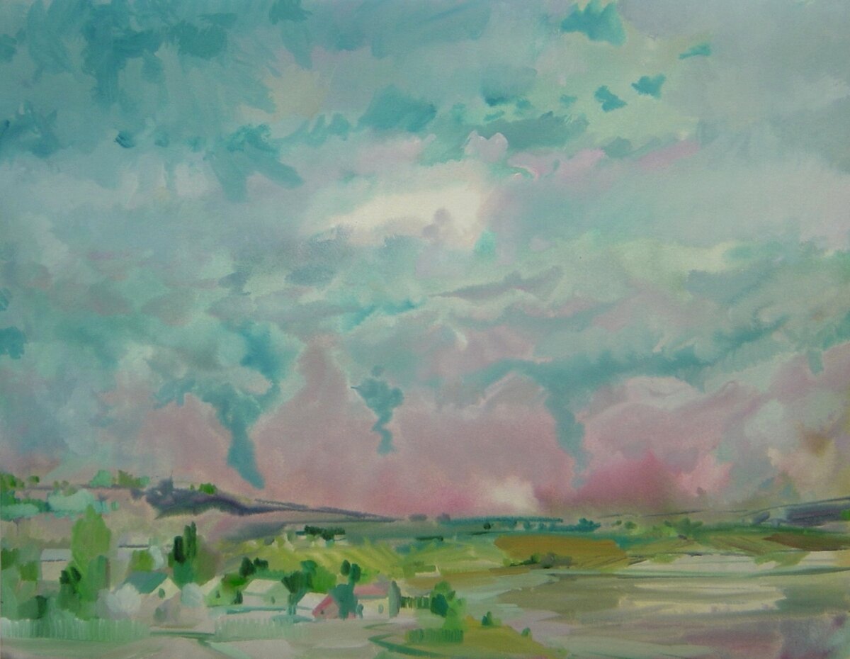 Сергей Галета. Волжская фантазия. бумага.акварель. 50х65 см