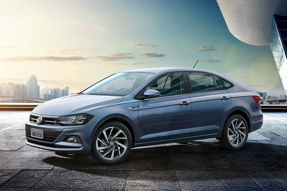 Это бразильский седан Volkswagen Virtus на модульной платформе MQB-A0. По длине он почти совпадает с новым российским Polo-лифтбеком (4480 мм), но выигрывает в ширине: 1751 против 1706 мм