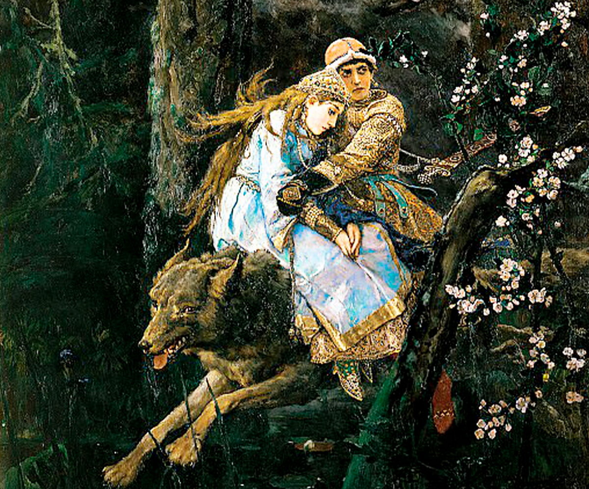 Фрагмент картины Виктора Васнецова "Иван-Царевич на сером волке", 1889