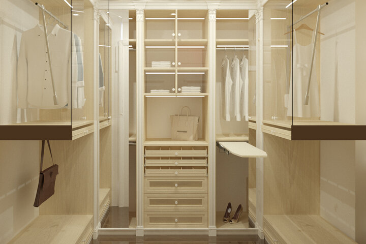 Гардеробная в стиле неоклассика