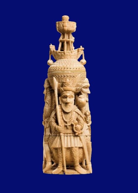 солонка XV века из слоновой кости, показывающая высочайшее мастерство резчиков, Изображение взято из О.И.