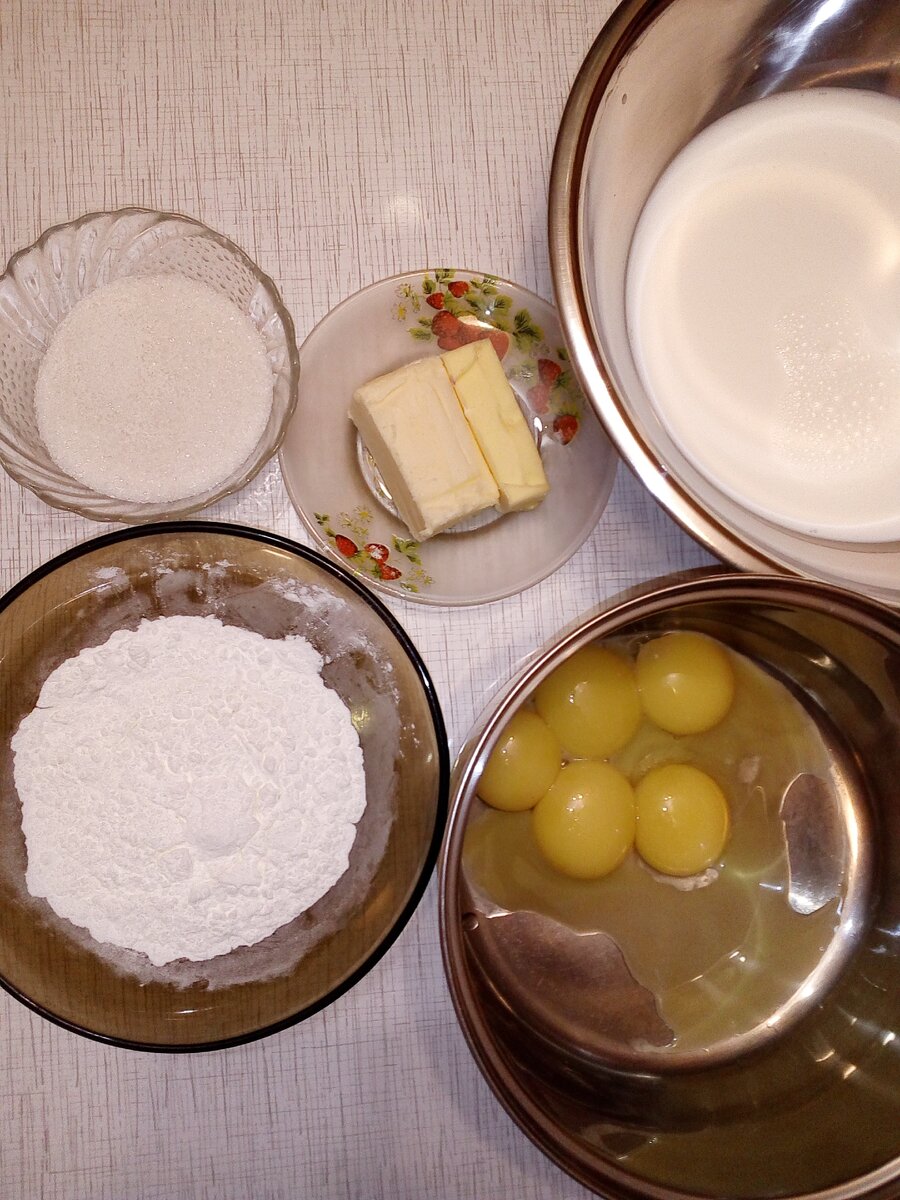 Продукты для заварного крема.
