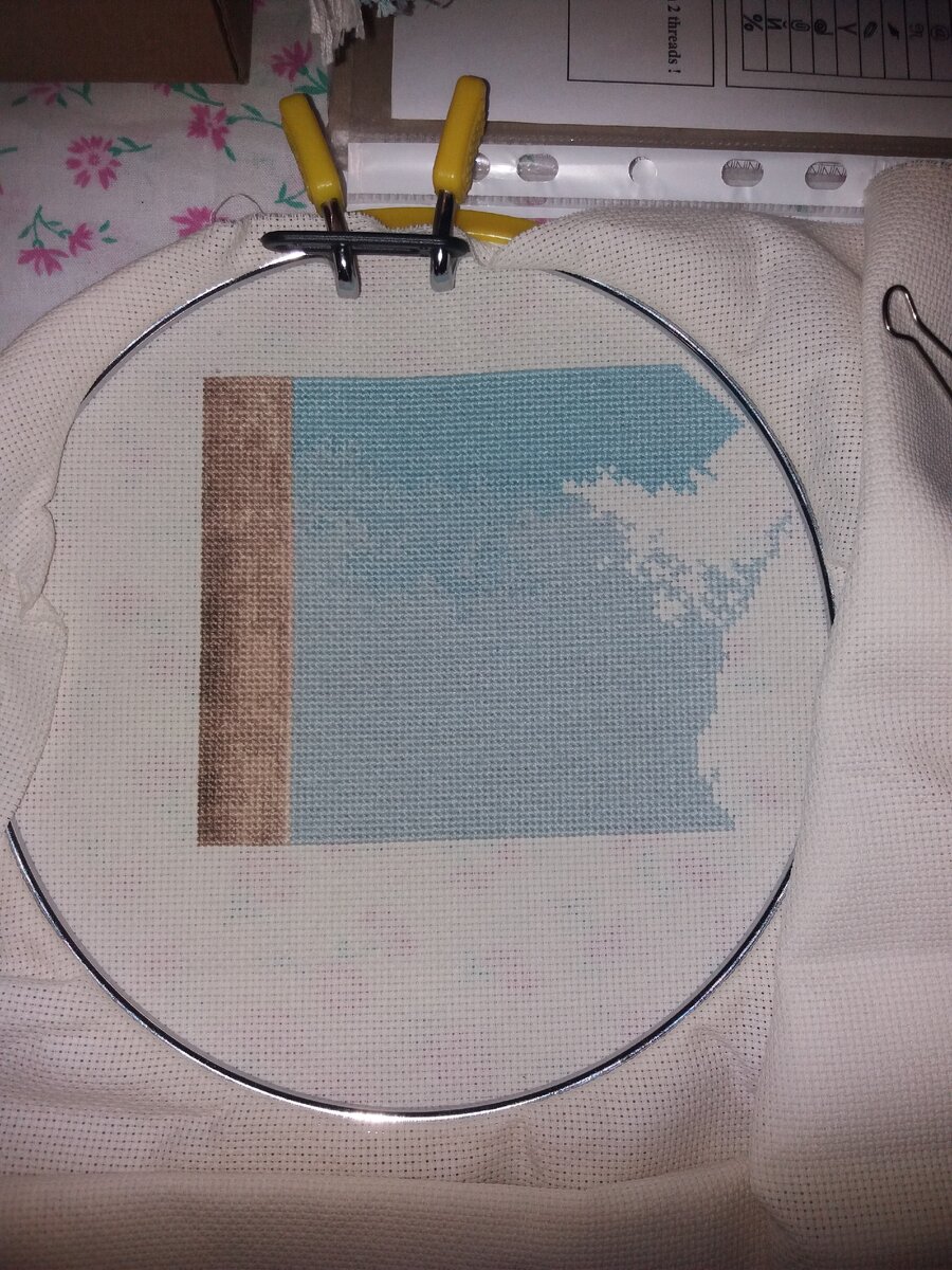 Также текущий процесс - "Дама с единорогом", фрагмент неба и часть колонны))