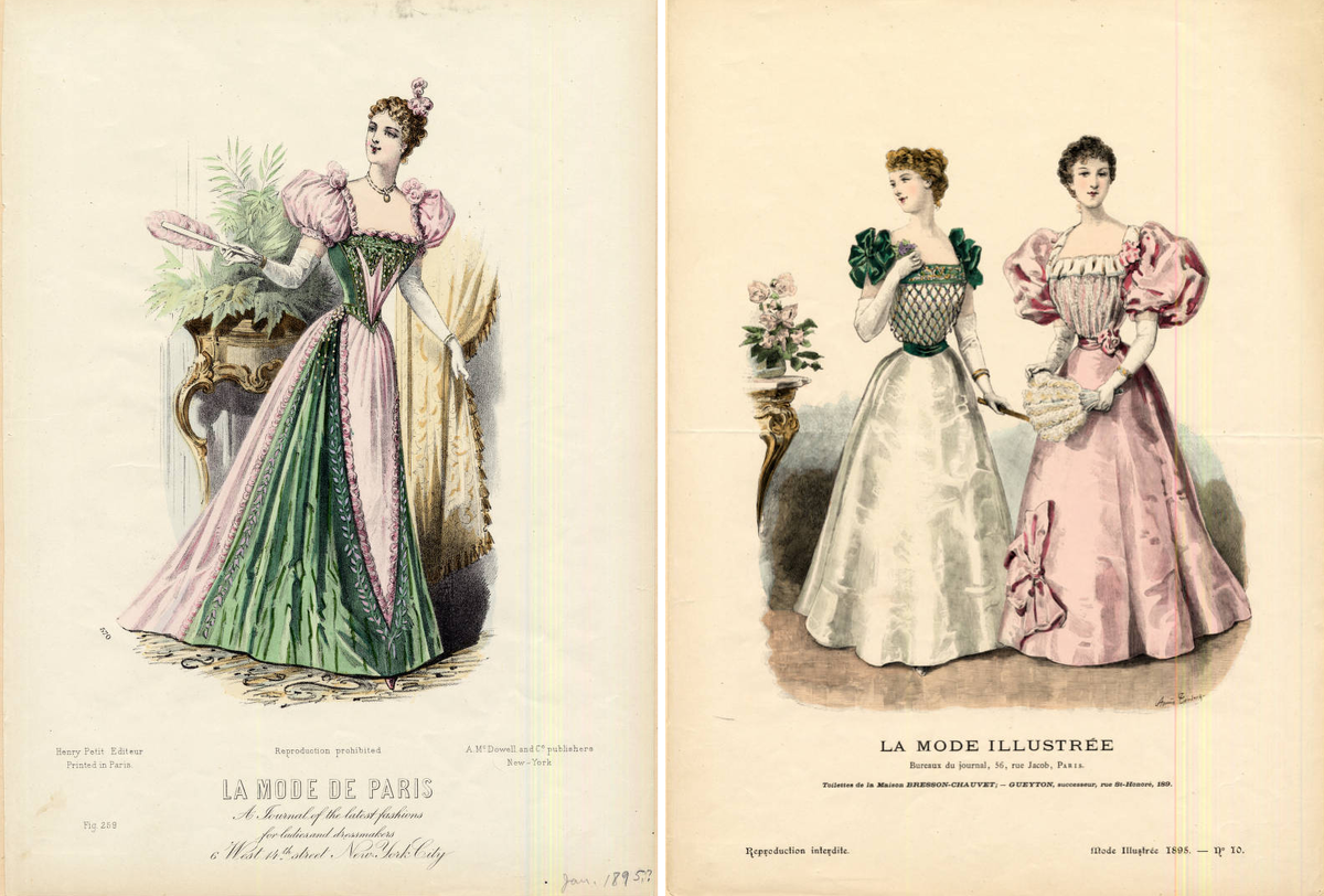 Модные гравюры из французских журналов, 1895. (с) ccdl.claremont.edu