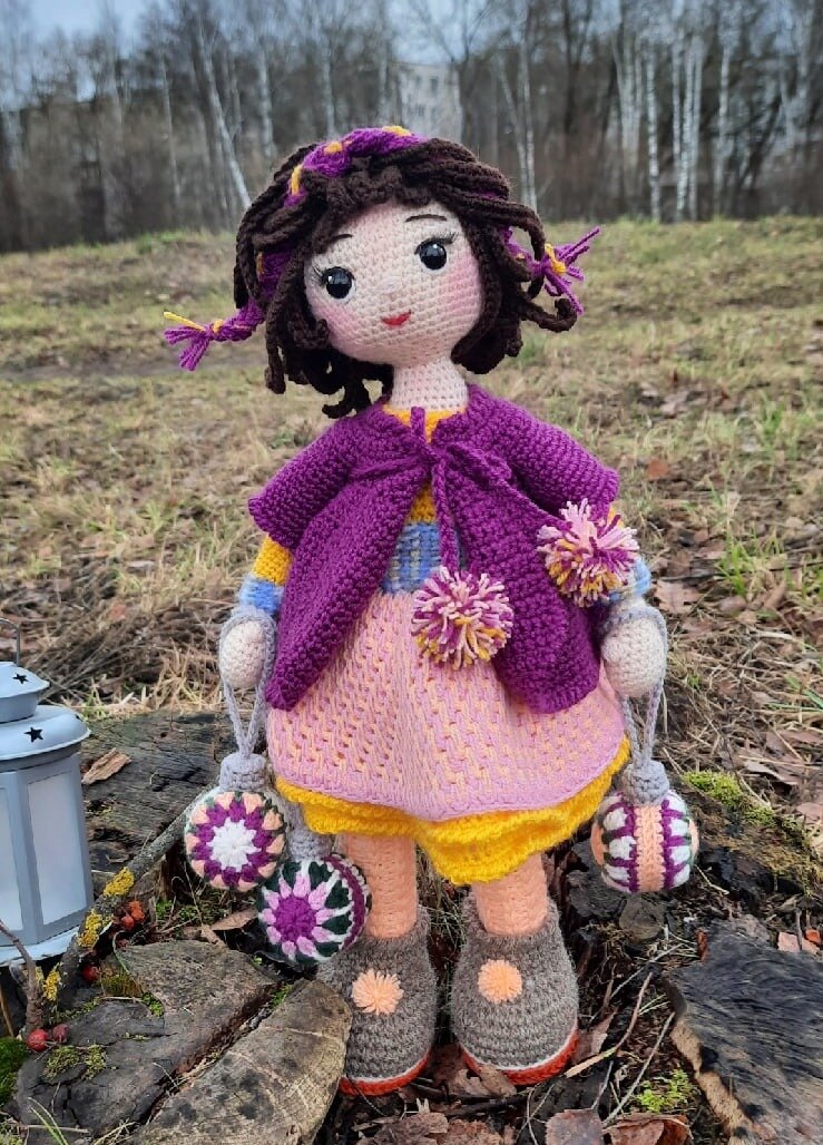 Фанни . Связана крючком. Рост 45 см. Проволочный каркас. Продается. 