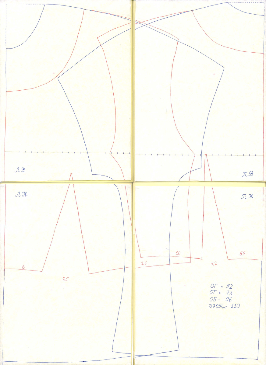 Лиф с цельнокроеным коротким рукавом - выкройка | Diagram