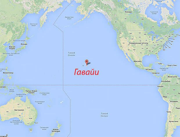 Гавайи на карте