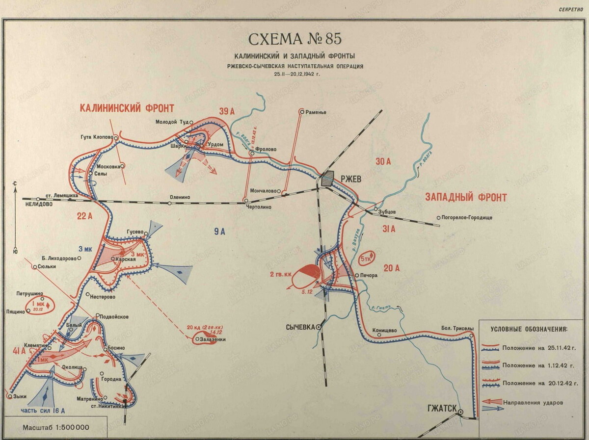 Ржевско-Сычёвская операция 1942 года карты