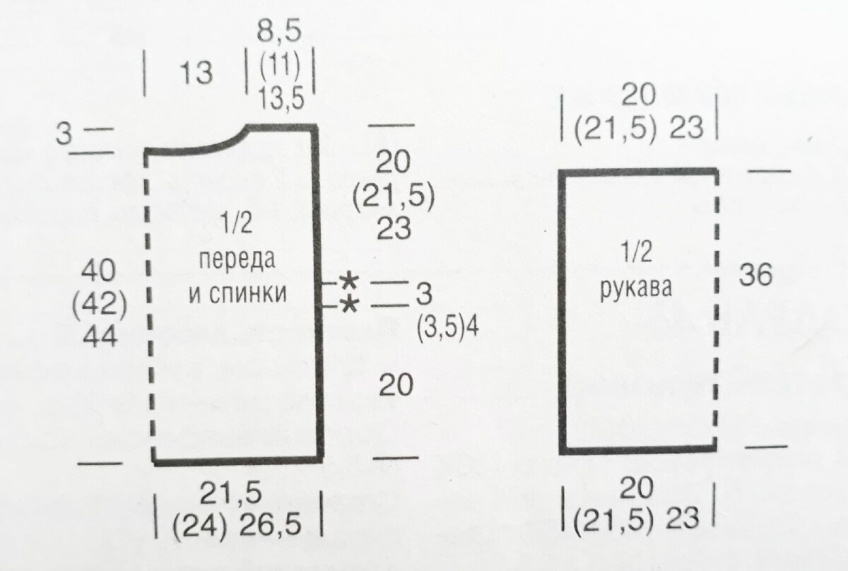 Выкройка летнего джемпера из журнала "Верена подиум"