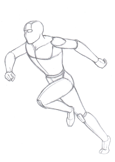 Манекен бежит (вид близок к профилю)