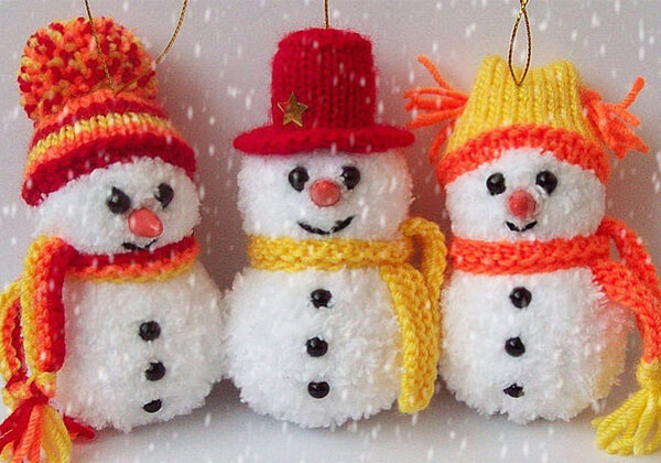 Снеговики для ёлки | Новогодние поделки от биржевые-записки.рф