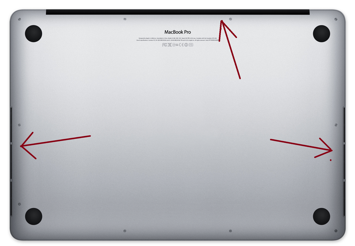 Вентиляционные отверстия MacBook Pro