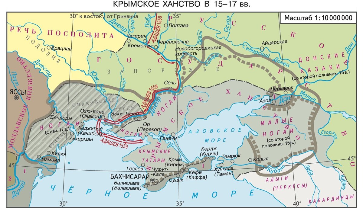 Присоединение крыма при екатерине 2 карта