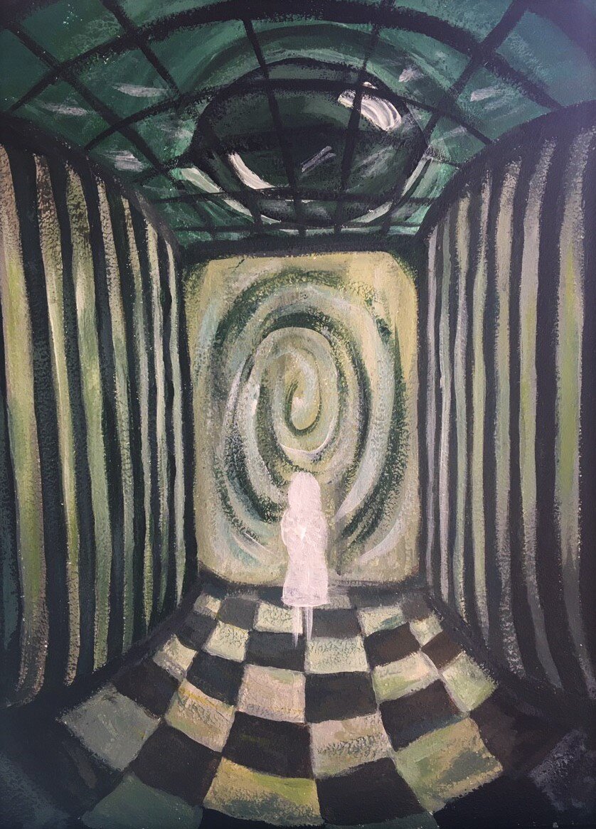 Картина под названием "портал", символически можно отнести к сонному параличу, так как это является пограничным состоянием (одним из порталов) между нашим миром и миром иным.