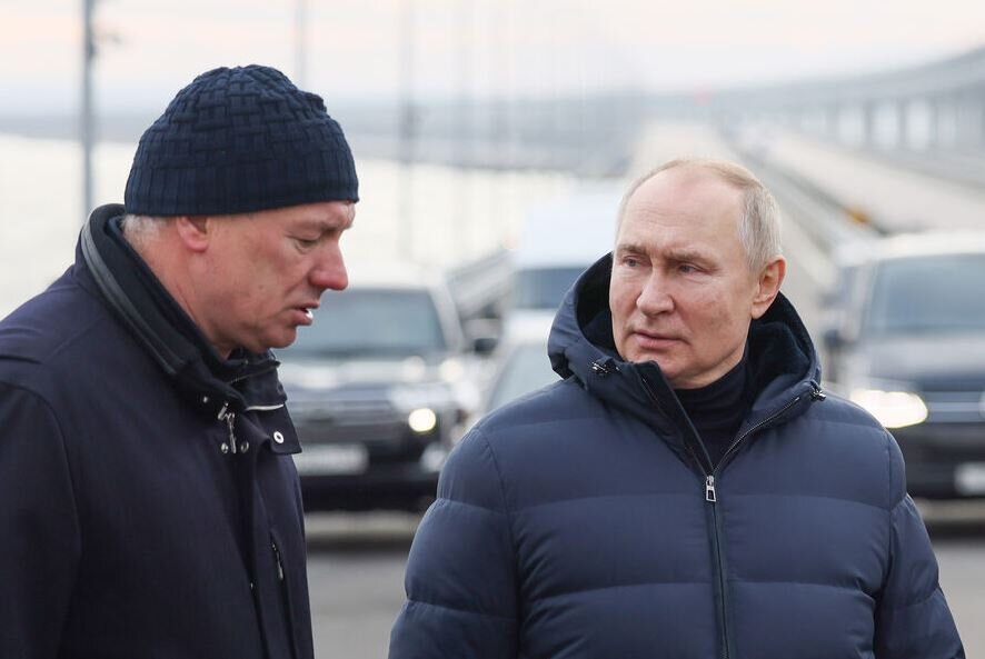 Путин с Хуснуллиным осмотрел мост (иллюстрация из открытых источников)