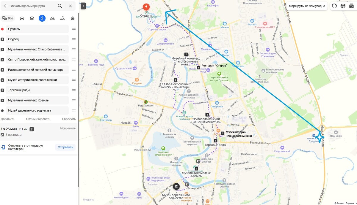 Мой маршрут по Суздалю за 1 день