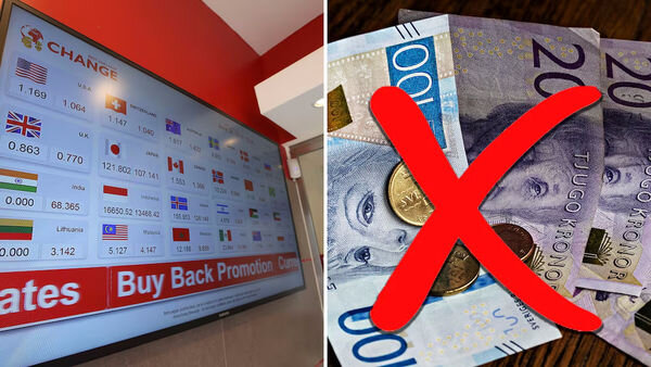   Иностранные обменники отказываются принимать шведские наличные