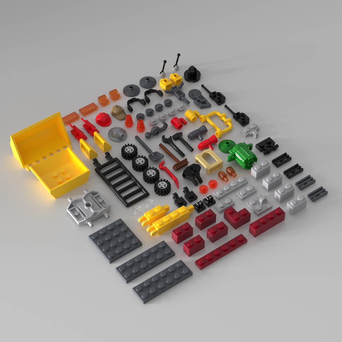 Весь мир деталей LEGO – это одна большая стройка. А на стройке не обойтись без техники, рабочих касок, сигнальных огней и, конечно же, отбойного молотка!