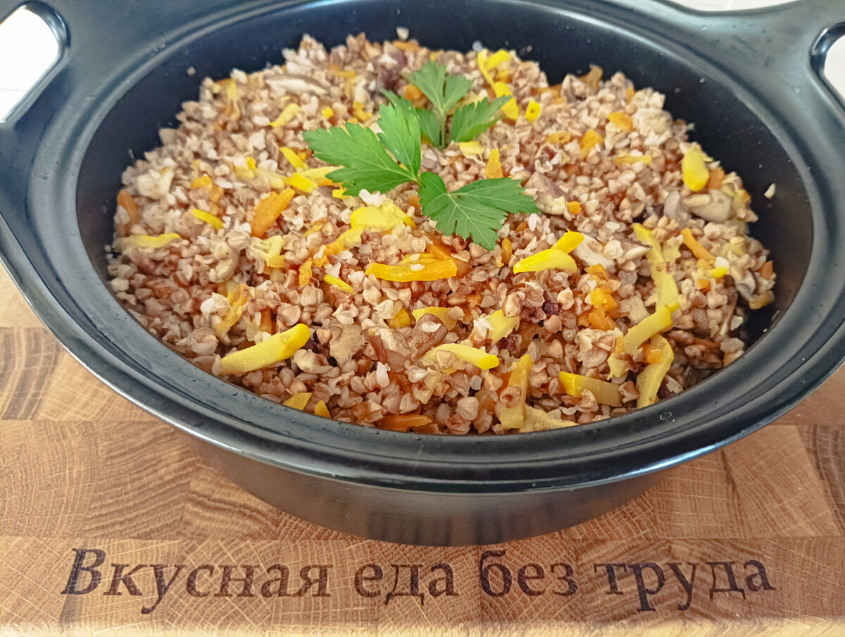 Гречневая каша с грибами и луком рецепт – Русская кухня: Основные блюда. «Еда»