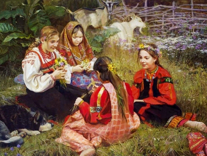 Молодых М.С. Девочки на поляне.