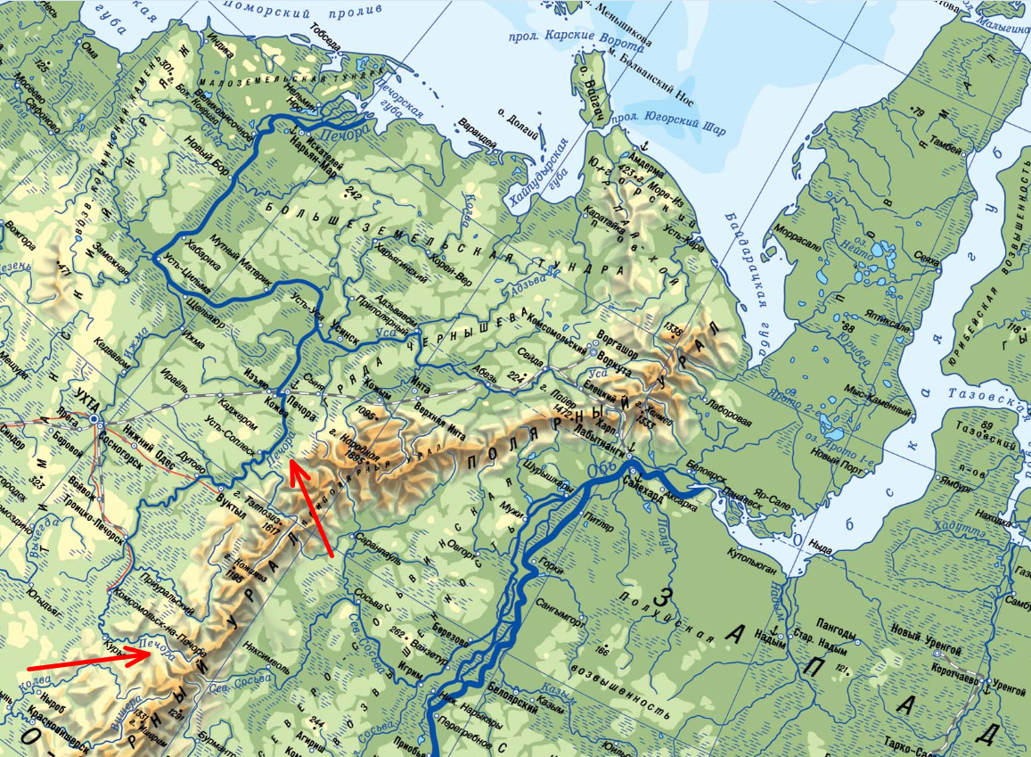 Северные устья реки. Устье реки Печора на карте России. Исток Печоры на карте. Река Печора на карте. Исток реки Печора на карте.