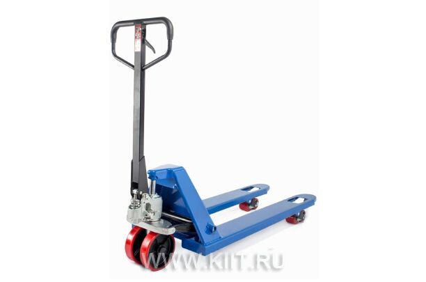 Ручная гидравлическая тележка TOR RHP 2500, 1150Х550 ММ (резиновое колесо) грузоподъемностью 2500 кг для работы на складе, производстве и в магазине.