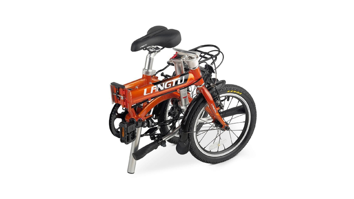 Велосипед LANGTU KP017. 16-дюймовый семискоростной складной велосипед с алюминиевой рамой