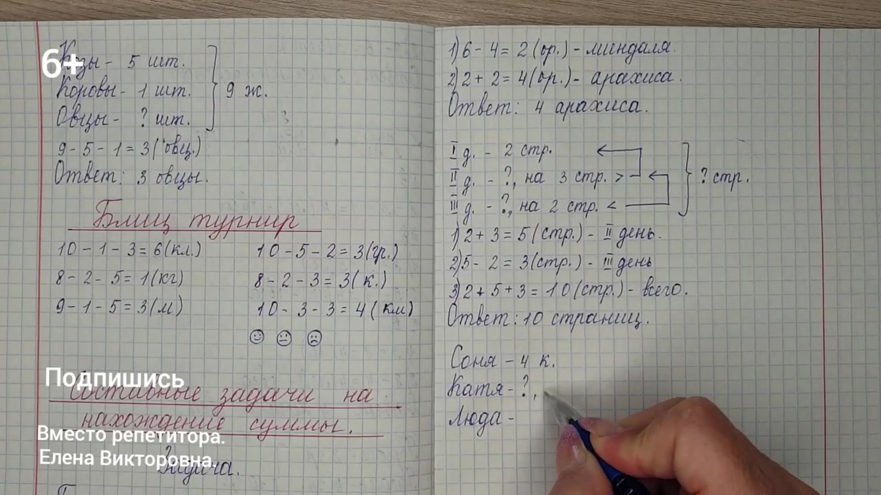 Составные задачи по математике на нахождение суммы. Условие задачи в виде  краткой записи.Блиц турнир