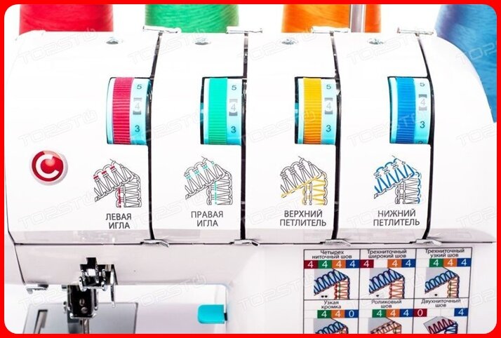 У бытовых оверлоков 2 иглы и 2 петлителя