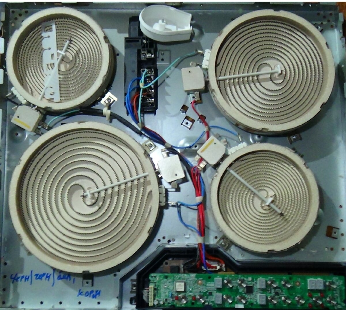 Все что есть внутри варочной панели