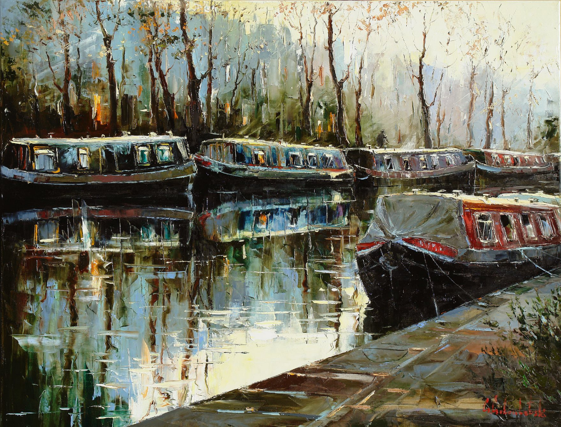 Дом на реке. 2007 г. Холст, масло. 100 x 130 см