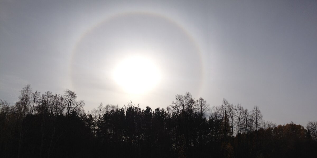 Еще одно странное явление 2019 года. Одним осенним днем было гало вокруг солнца