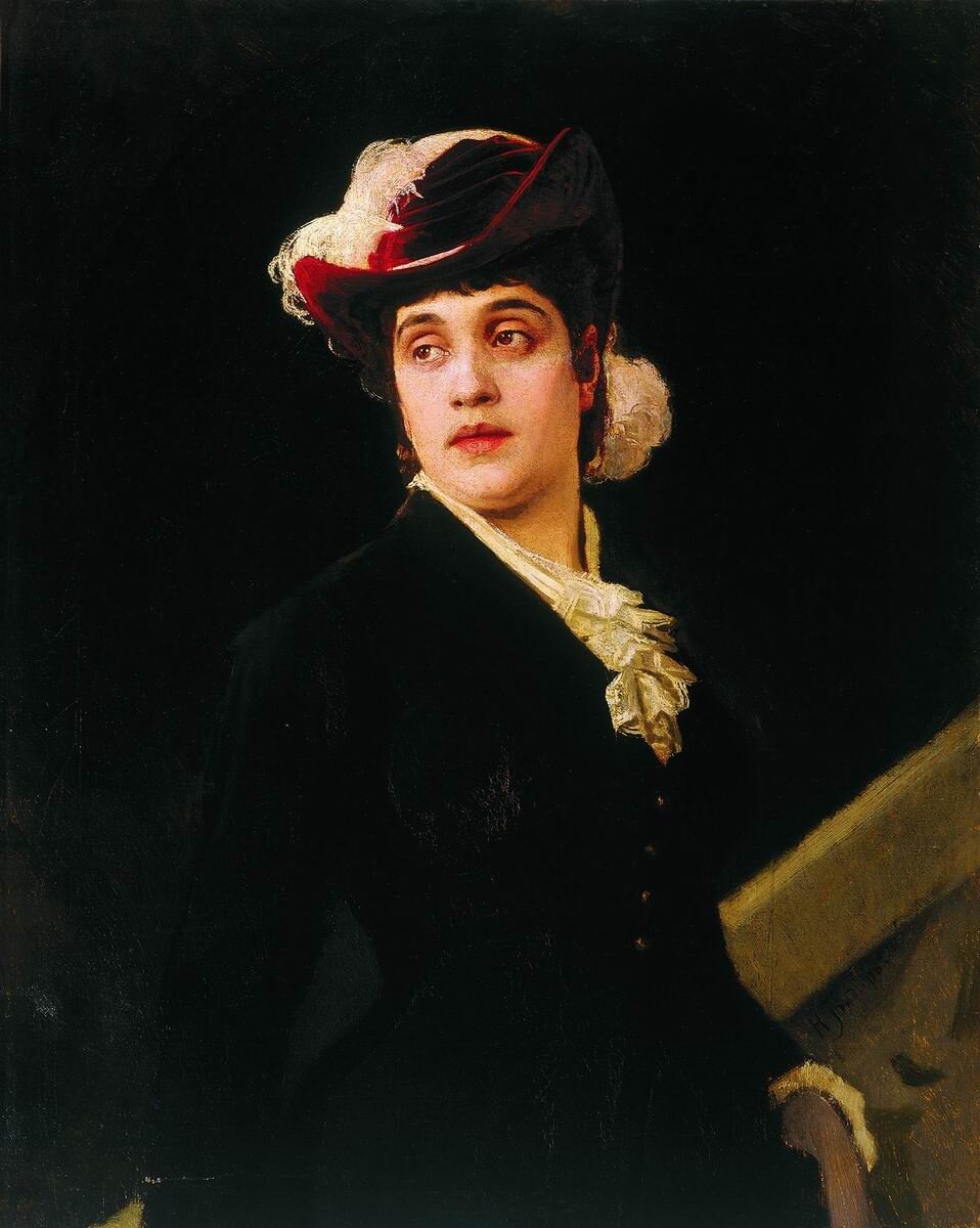 Портрет Елены Корнилиевны Дерягиной. 1879. Холст, масло. 84,3 х 68,8 см. ГТГ. 