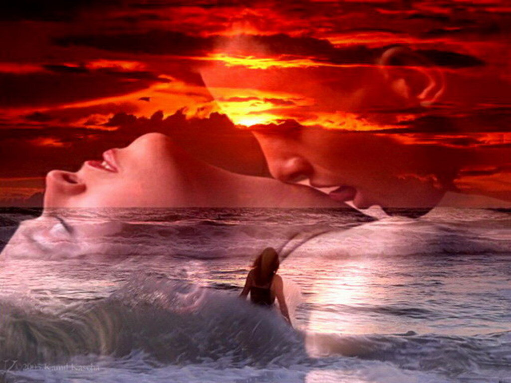Чувственная мысль. Романтический закат. Океан любви. Блаженство любви. Море счастья океан любви.