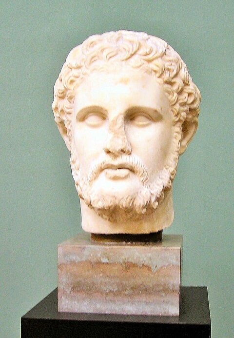 Филипп II, царь македонский. Скульптурный бюст эллинистической эпохи.