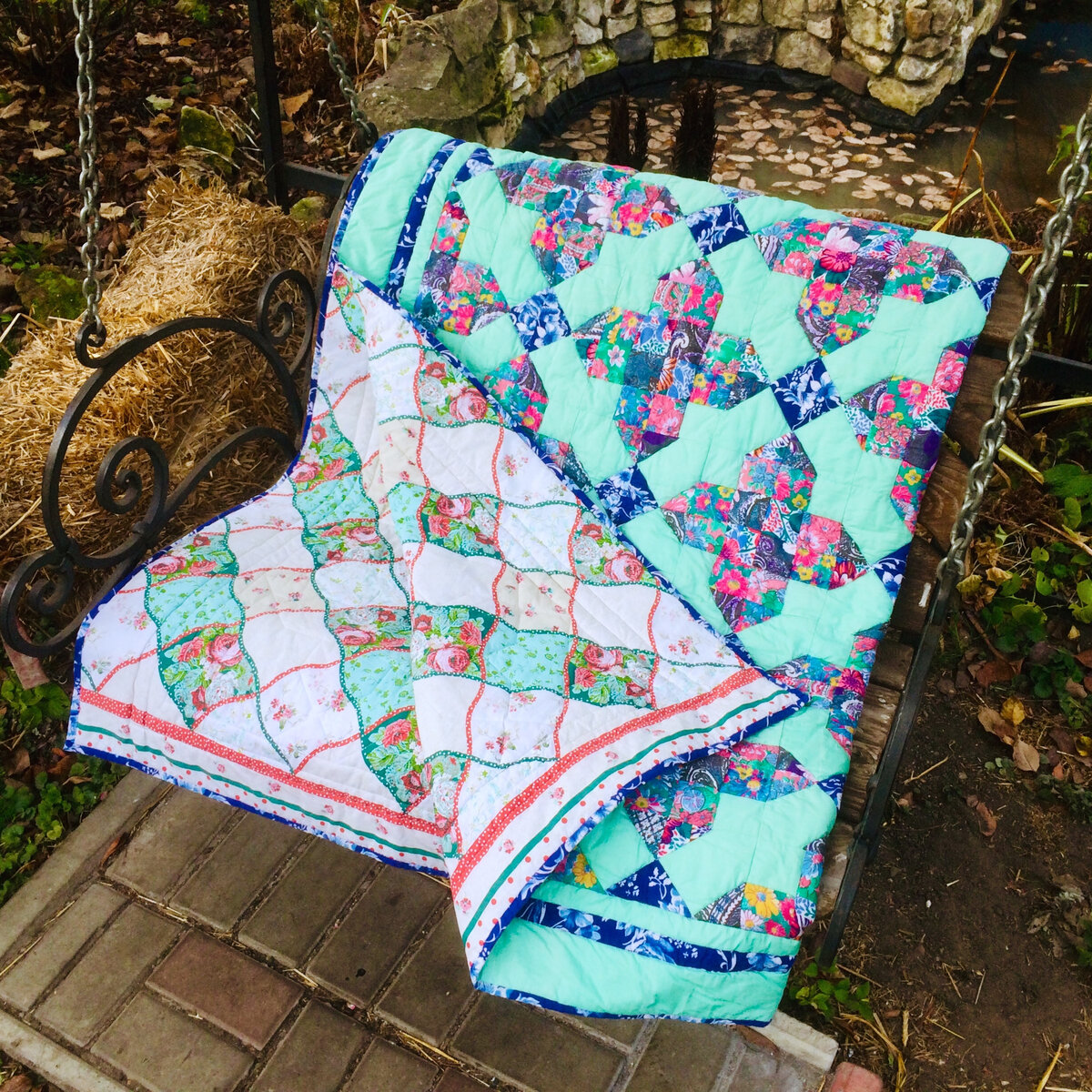 Лоскутное одеяло 150х190 см.