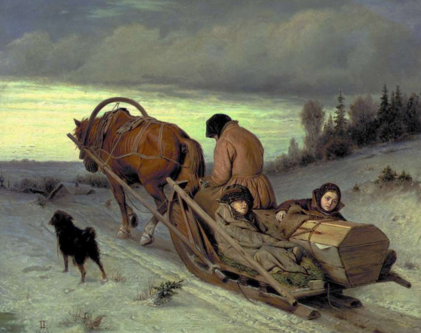 Василий Григорьевич Перов, Проводы покойника, 1865. Государственная Третьяковская Галерея, Москва