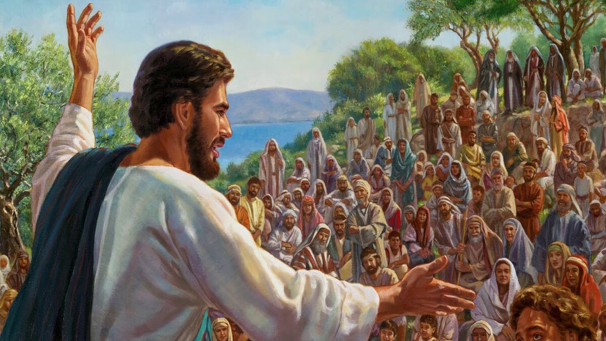 Картины художников Иисус разговаривает с народом